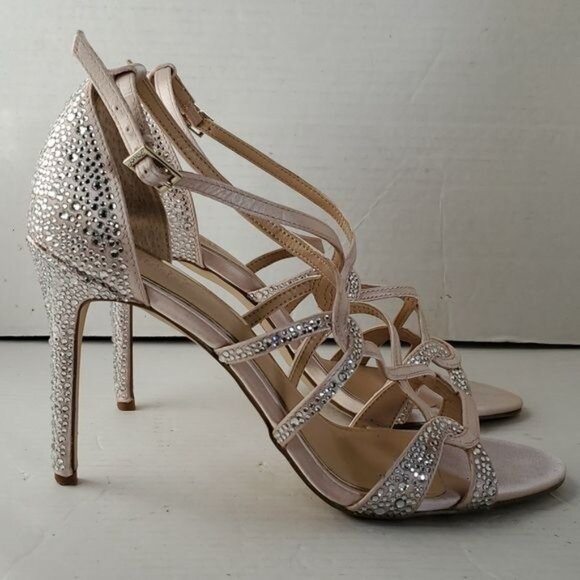 Jewel Badgley Mischka Gweny Heels Stilettos Strappy Sandals Womens Womans 8.5 - Picture 7 of 14